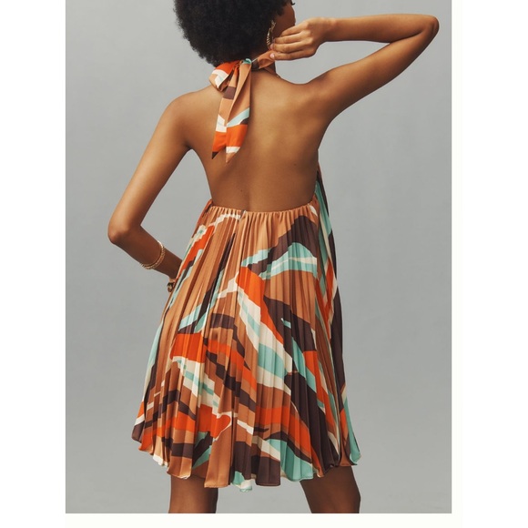 Hutch Halter Pleated Swing Mini Dress - Picture 2 of 6